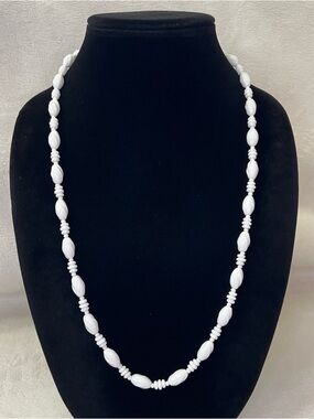Vintage Milk Glass Necklace